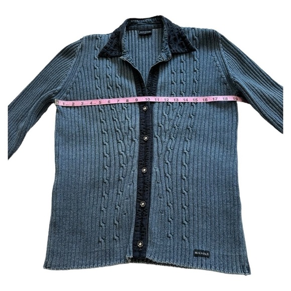 Blue Willi’s Cable Knit Cardigan Sweater - Size XL - Picture 10 of 11